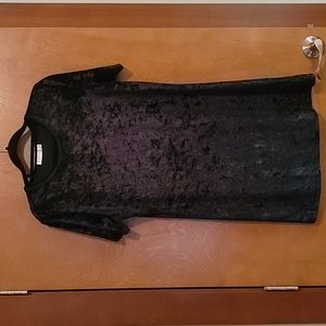 Black Crushed Velvet Shift Dress Size S